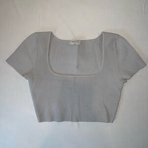 Aritzia - White Sculpt Knit T-Shirt